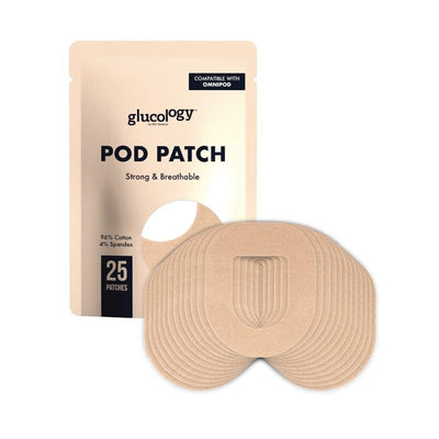 Glucology 25 Pack CGM Patches for Omnipod - Beige