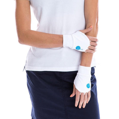 SParms UPF50+ Sun Protection Gloves (Palmless) - White Small