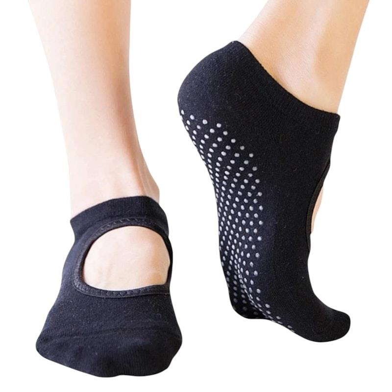 High Heel Jungle Peek Full Grip Pilates/Yoga Sock Black Bundle - 3 Pack-Auzzi Store