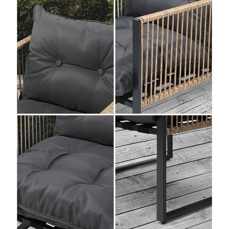 Livsip 4-Piece Outdoor Furniture Set - Garden Patio Lounge Sofa Table Chairs