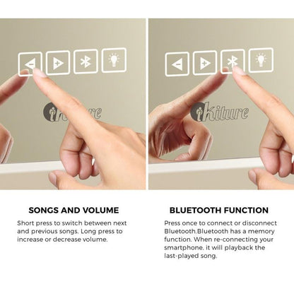 Oikiture Bluetooth Hollywood Makeup Mirror with 18 LED Lights - White