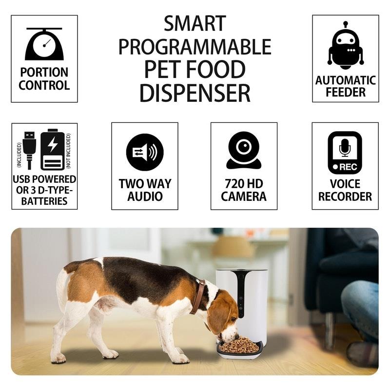 Lentek Smart Pet Feeder with 720p HD Video - 1 Unit