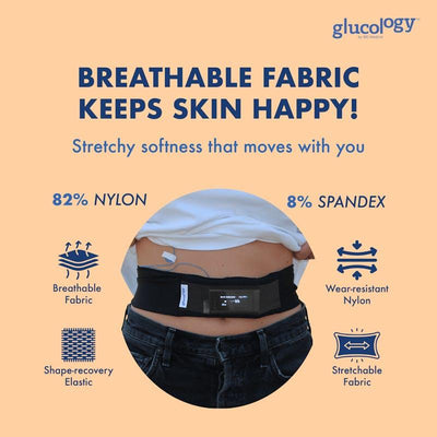 Glucology Insulin Pump Waist Belt - Black (Medium)