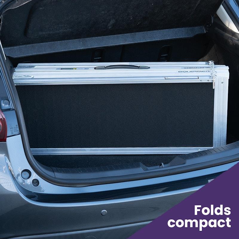 Equipmed 123cm Portable Folding Aluminium Access Ramp - Black