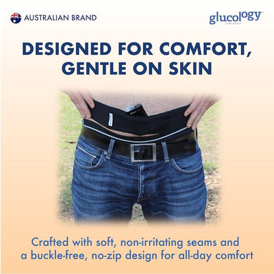 Glucology Insulin Pump Waist Belt - Black (Small)
