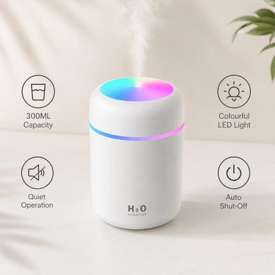 Living Today Mini LED Ultrasonic Humidifier - 300ML 1 Unit