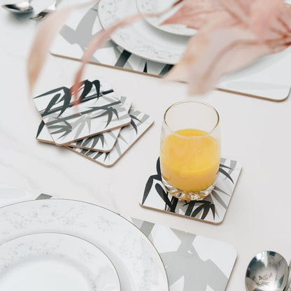 Clevinger 8-Piece MDF Placemats and Coasters - Bamboo Design