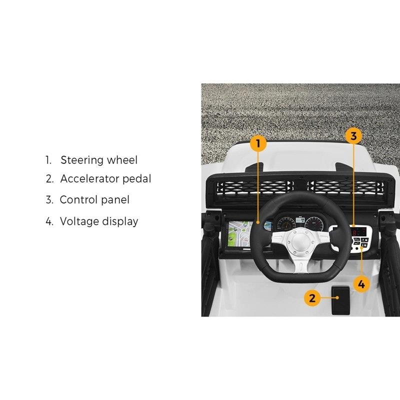 Mazam Kids Electric Ride On Car Jeep - White-Auzzi Store