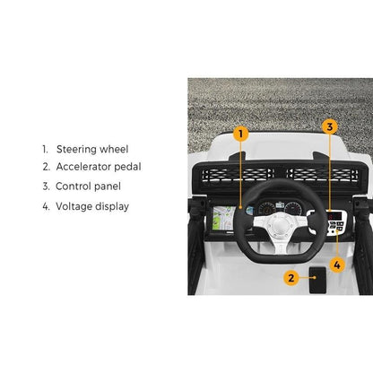 Mazam Kids Electric Ride On Car Jeep - White-Auzzi Store