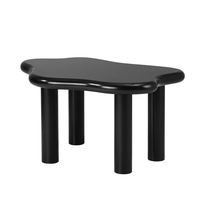 Oikiture Irregular Black Coffee Table - Unique Sofa & Cafe Desk