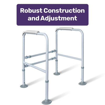 Equipmed Over Toilet Support Frame - Safety Grab Rail Aid (125Kg Max Capacity)