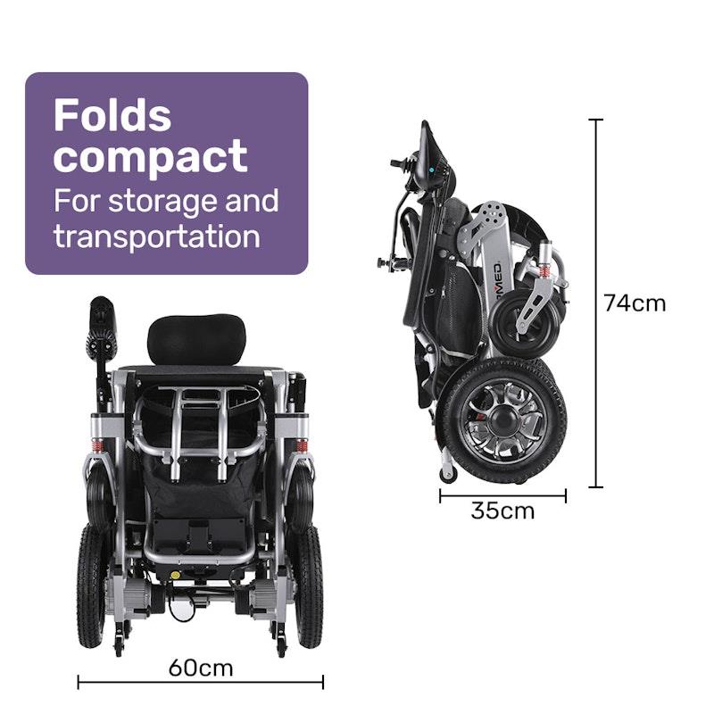 Equipmed Power Electric Wheelchair Long Range Black & Silver - Ultimate Mobility Solution