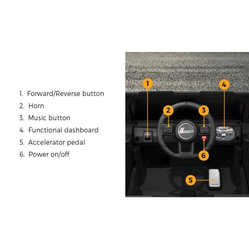 Mazam Kids Ride-On Car Jeep 12V Electric Remote Control Toy - Black-Auzzi Store