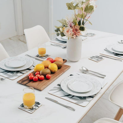 Clevinger 8-Piece MDF Placemats and Coasters - Bamboo Design