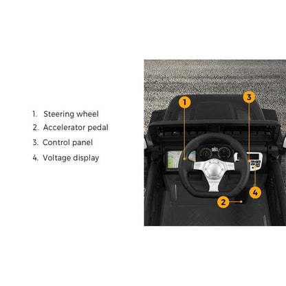 Mazam Kids Ride On Car - 12V Electric Jeep Remote Control Vehicle - Black