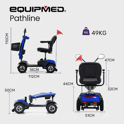 Equipmed Pathline Mid-Sized Electric Mobility Scooter - Blue