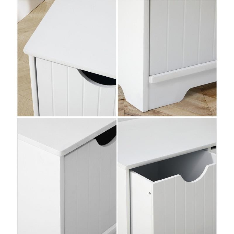Oikiture Kids Toy Box Chest - Storage Organizer & Seating Bench (White)