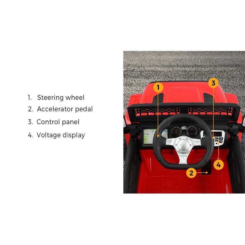 Mazam 12V Electric Ride On Car Jeep Toy with Remote Control - Red-Auzzi Store