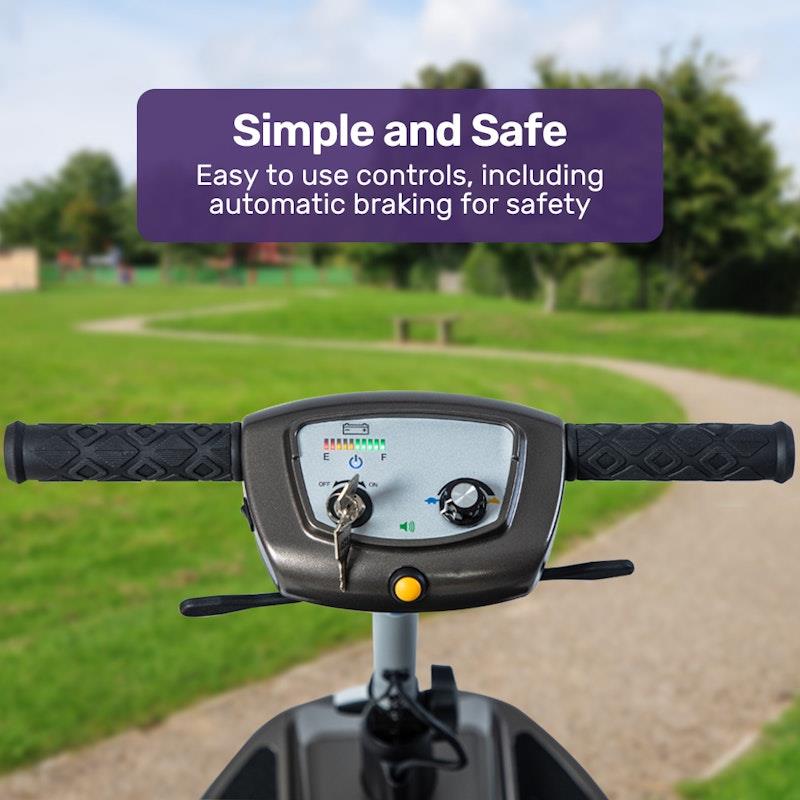 Equipmed PacerLite Ultra-Lightweight Folding Electric Mobility Scooter - Black