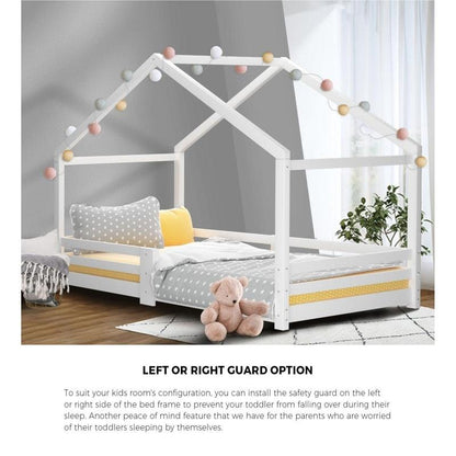 Oikiture Kids Single Wooden Bed Frame - Timber Platform for Creative Sleep