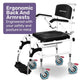 Equipmed Rolling Commode Shower Chair with Wheels - Black – view 5 - Auzzistore