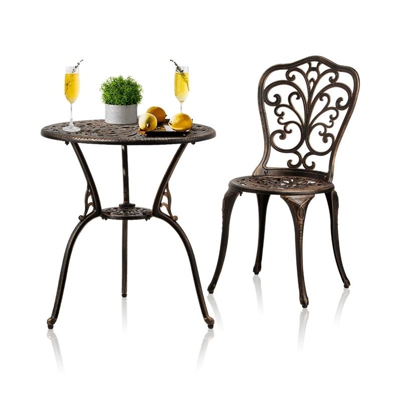 Livsip Bistro Furniture Setting - 3 Piece Indoor/Outdoor Set in Bronze
