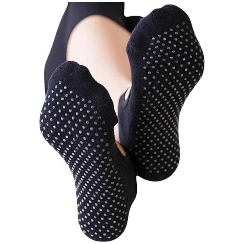 High Heel Jungle Peek Full Grip Pilates/Yoga Sock Black Bundle - 3 Pack-Auzzi Store