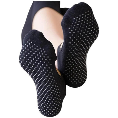 High Heel Jungle Peek Full Grip Pilates/Yoga Sock Black Bundle - 3 Pack-Auzzi Store