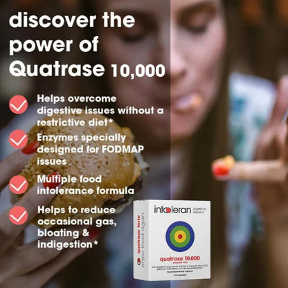 Intoleran Quatrase 10,000 - 108 Capsules for Comprehensive Food Intolerance Support