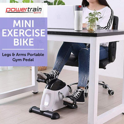 Powertrain Mini Exercise Bike Pedal Exerciser for Arms and Legs - White