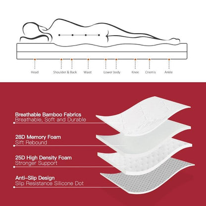 Clevinger 8cm Bamboo-Infused Memory Foam Mattress Topper - Single Size