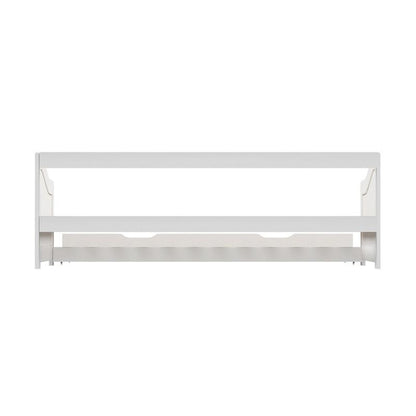 Oikiture Trundle Bed Frame - Daybed Single Size Base Timber Wooden Beds x2 - White