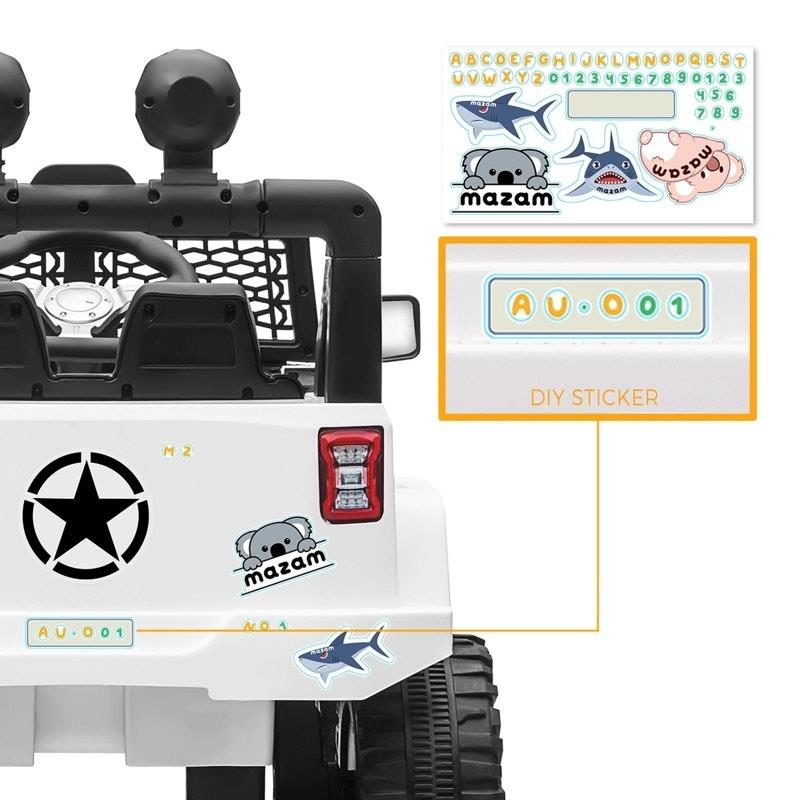 Mazam Kids Electric Ride On Car Jeep - White-Auzzi Store