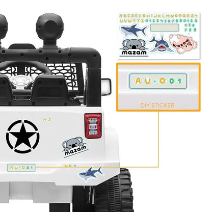 Mazam Kids Electric Ride On Car Jeep - White-Auzzi Store