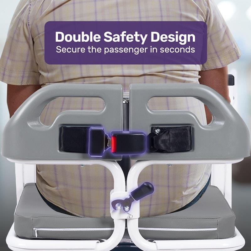 Equipmed 4 In1 Patient Lift Transfer Chair - White & Grey