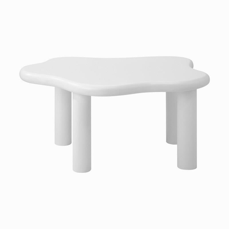 Oikiture Irregular White Coffee Table - Unique Sofa & Cafe Desk