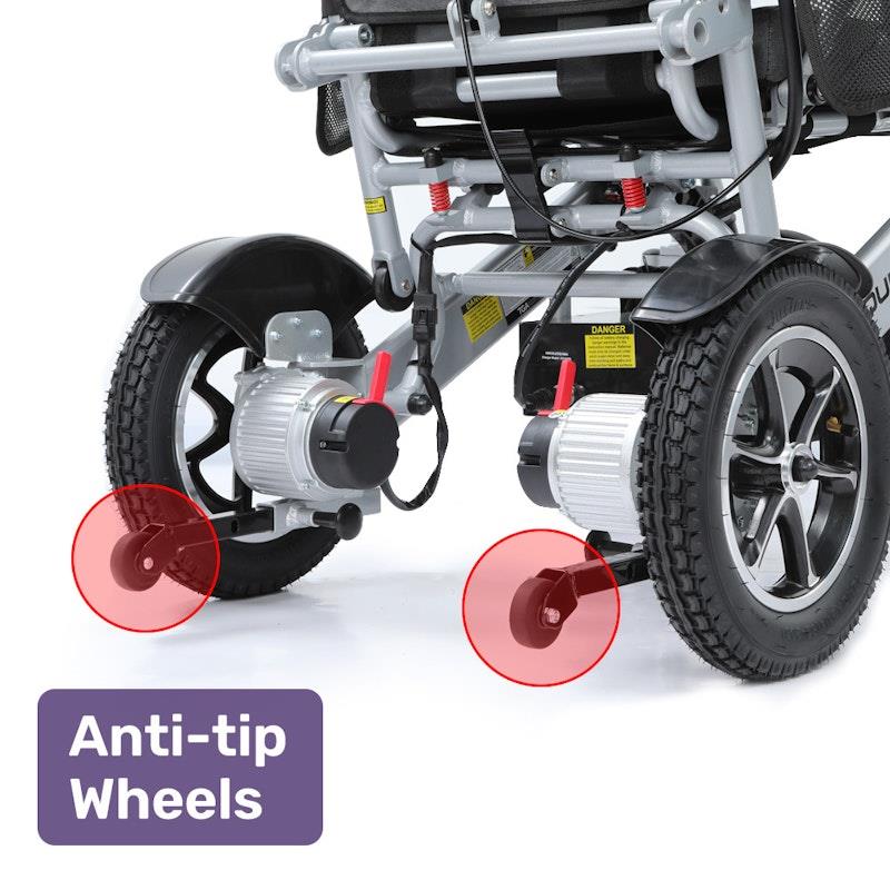 Equipmed Power Electric Wheelchair - Folding, Airline Approved, Recline Adjustment