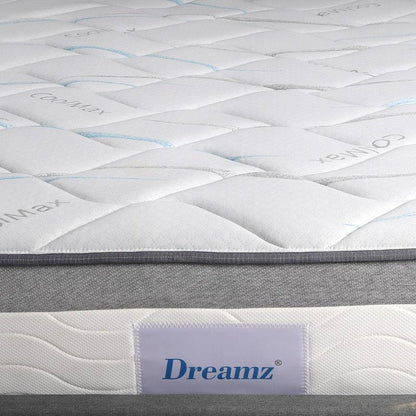 DreamZ Double Spring Mattress - Pocket Tight Top Foam - Medium Firm 25CM