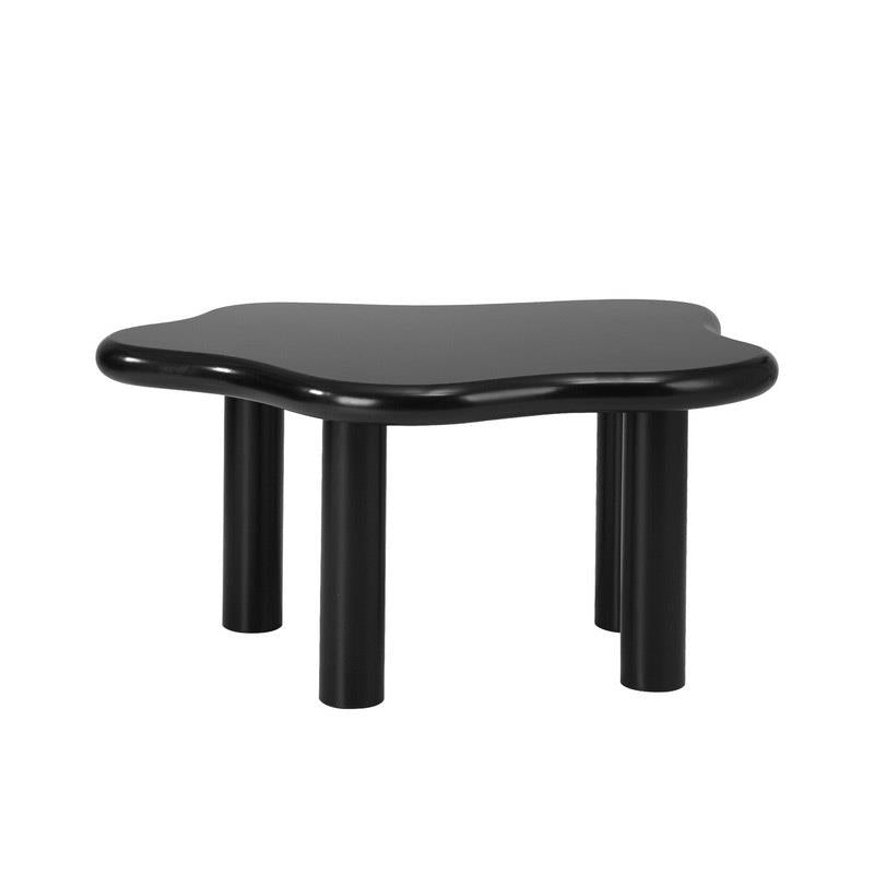 Oikiture Irregular Black Coffee Table - Unique Sofa & Cafe Desk