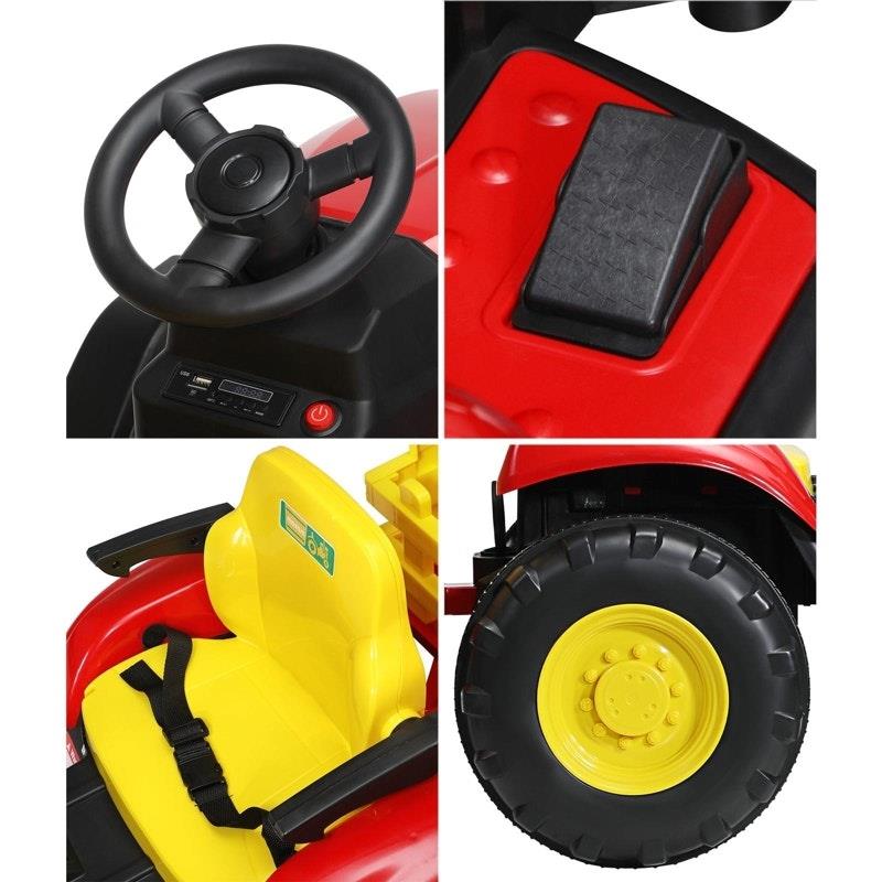 Mazam XL Ride On Tractor 12V Kids Electric Vehicle - Remote Control Red-Auzzi Store