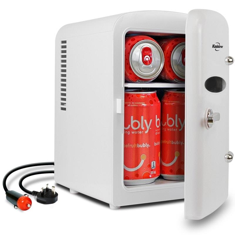 Koolatron Portable Mini Fridge White 4 Litre - Stylish & Versatile