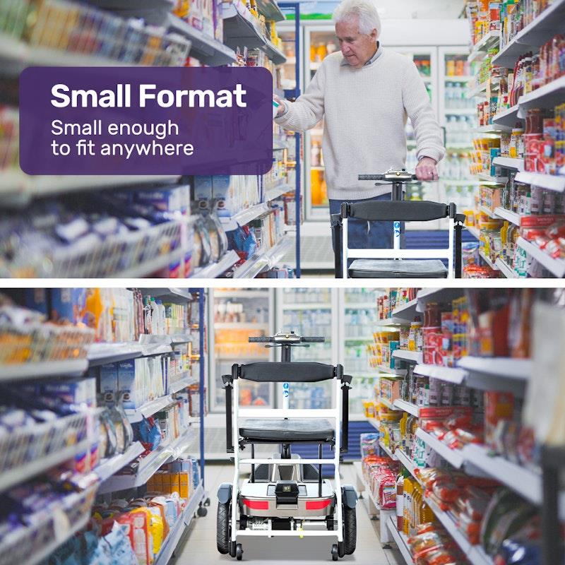 Equipmed PacerLite Ultra-Lightweight Folding Electric Mobility Scooter - Black