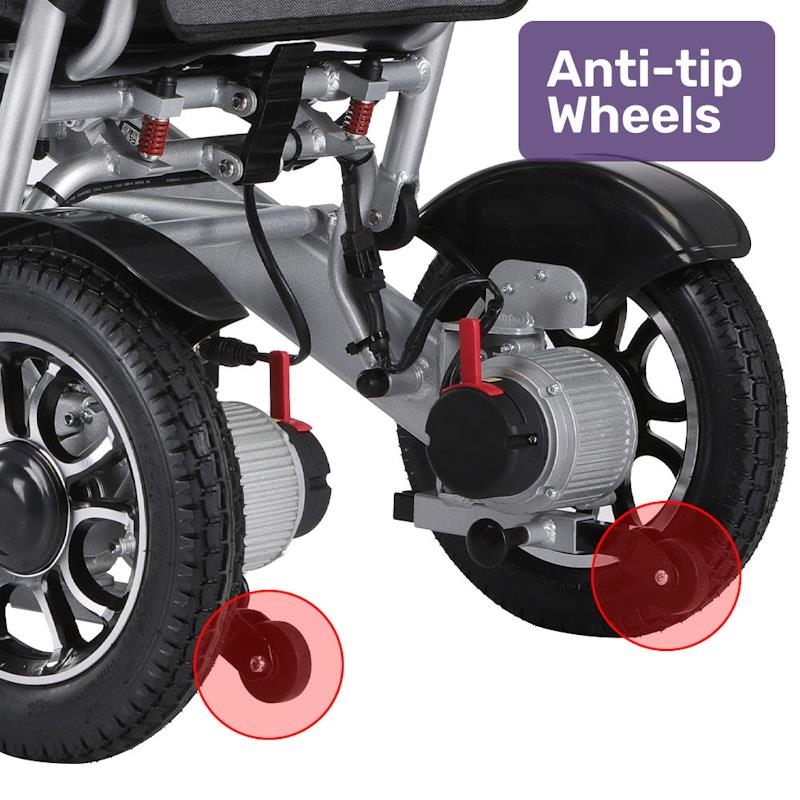 Equipmed Power Electric Wheelchair Long Range Black & Silver - Ultimate Mobility Solution