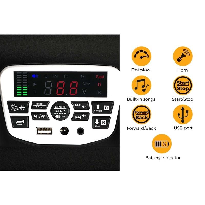 Mazam Kids Ride On Car - 12V Electric Jeep Remote Control Vehicle - Black