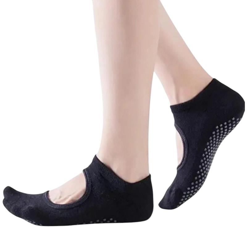 High Heel Jungle Peek Full Grip Pilates/Yoga Sock Black Bundle - 3 Pack-Auzzi Store