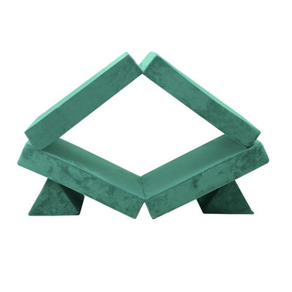 Oikiture 4-Piece Kids Play Couch Modular Lounge Cushion Convertible Playset - Green