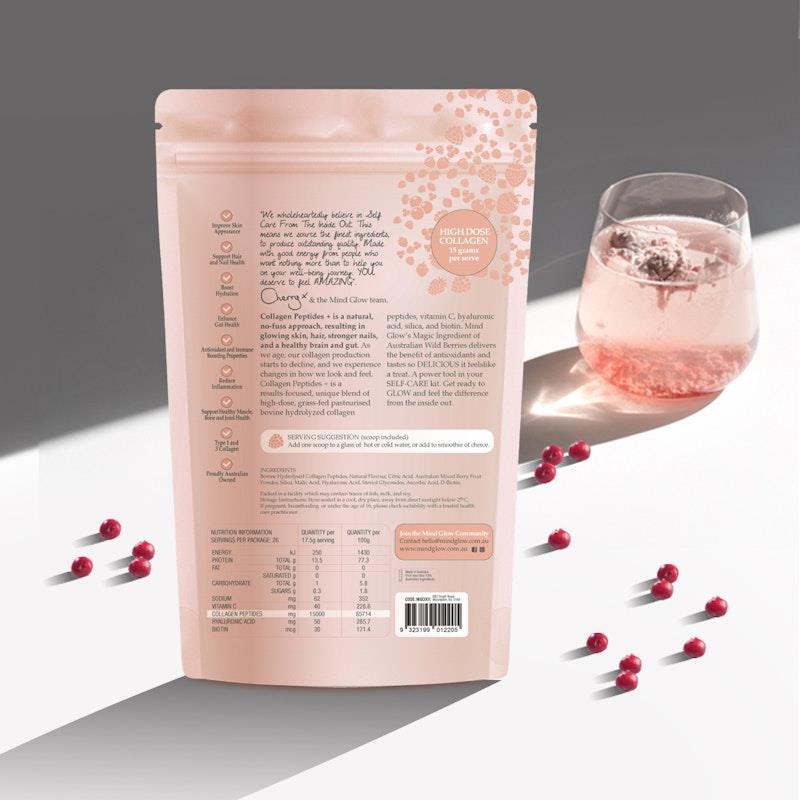 Mind Glow Australian Wildberry Collagen Peptides+ 450g Trio Pack-Auzzi Store