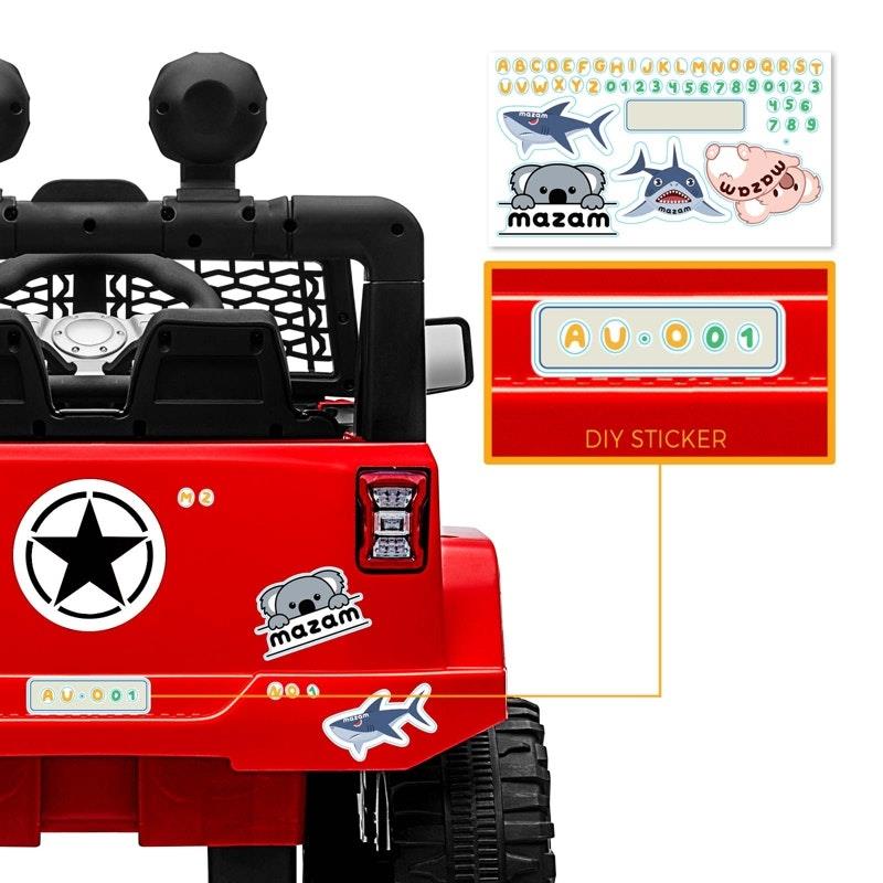 Mazam 12V Electric Ride On Car Jeep Toy with Remote Control - Red-Auzzi Store