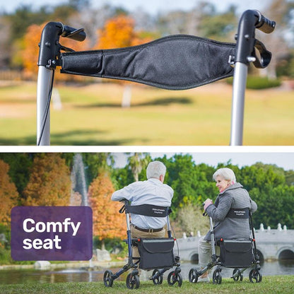 Equipmed Easy Stride Foldable Aluminium Walking Frame Rollator - Blue