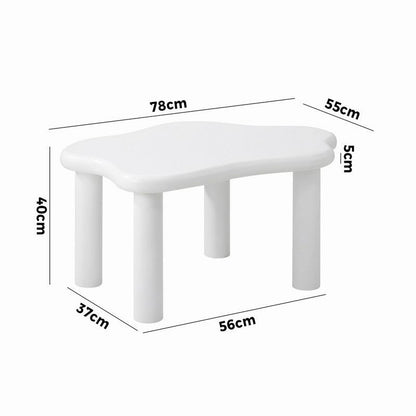 Oikiture Irregular White Coffee Table - Unique Sofa & Cafe Desk